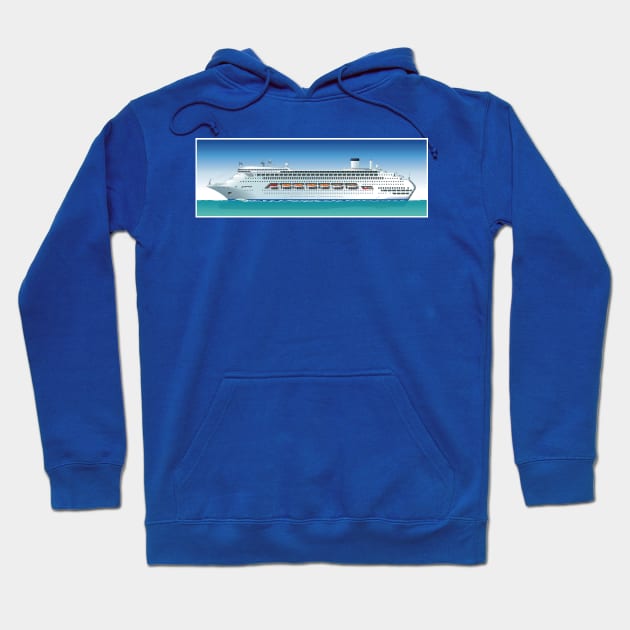 cruise ship Hoodie by Mechanik